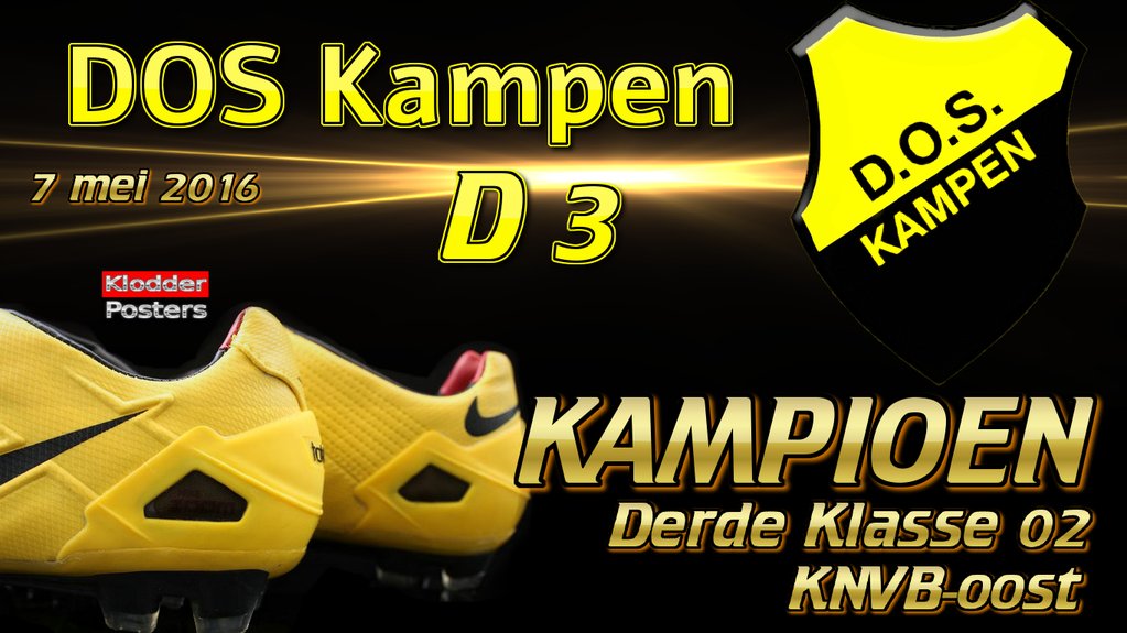 <a href="/VVDOSK/">DOS Kampen</a> D3 is zaterdag kampioen geworden. Van harte gefeliciteerd toppers !!