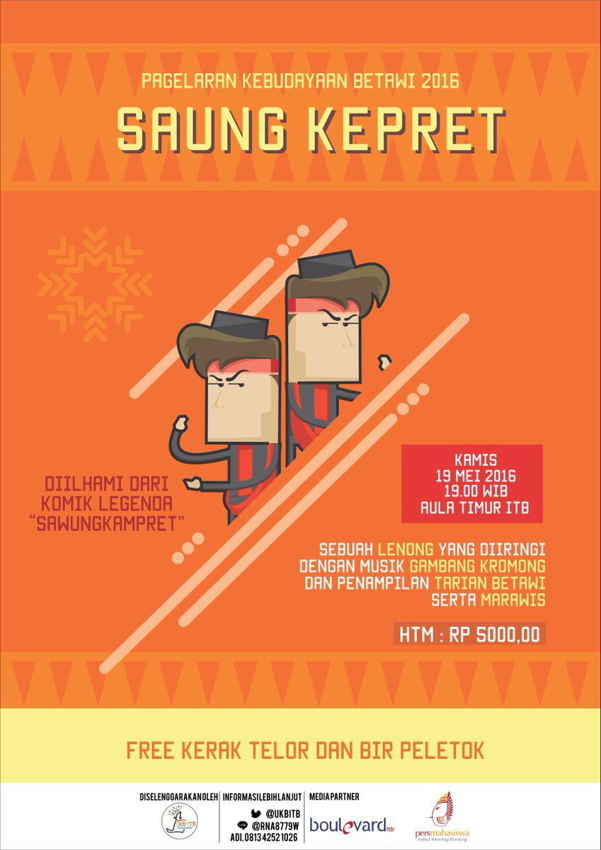 Selamat Siang abang mpok, hadir kembali pagelaran terkece abad ini, Pagelaran Kebudayaan Betawi 2016 "SAUNG KEPRET"