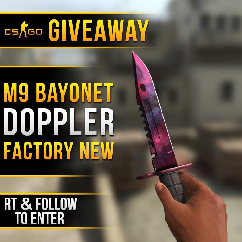 RampageGear's tweet photo. M9 Bayonet Doppler Factory New Giveaway!

Retweet + Follow to enter!

Giveaway ends in a week! https://t.co/cQqK19J8lB
