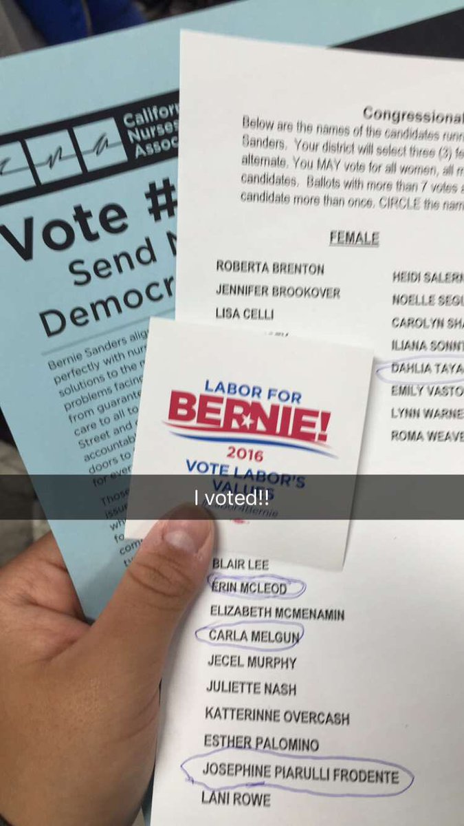CarylingOn's tweet photo. 52nd district!! CA let's do this! #Bernie2016 #StillSanders https://t.co/fG37opvIQE