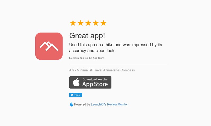MonkeyTheorem's tweet image. 5 Star Review: "Great app!: Used this app on a hike and was impressed by its accuracy and…" launchkit.io/reviews/ixs9l9…