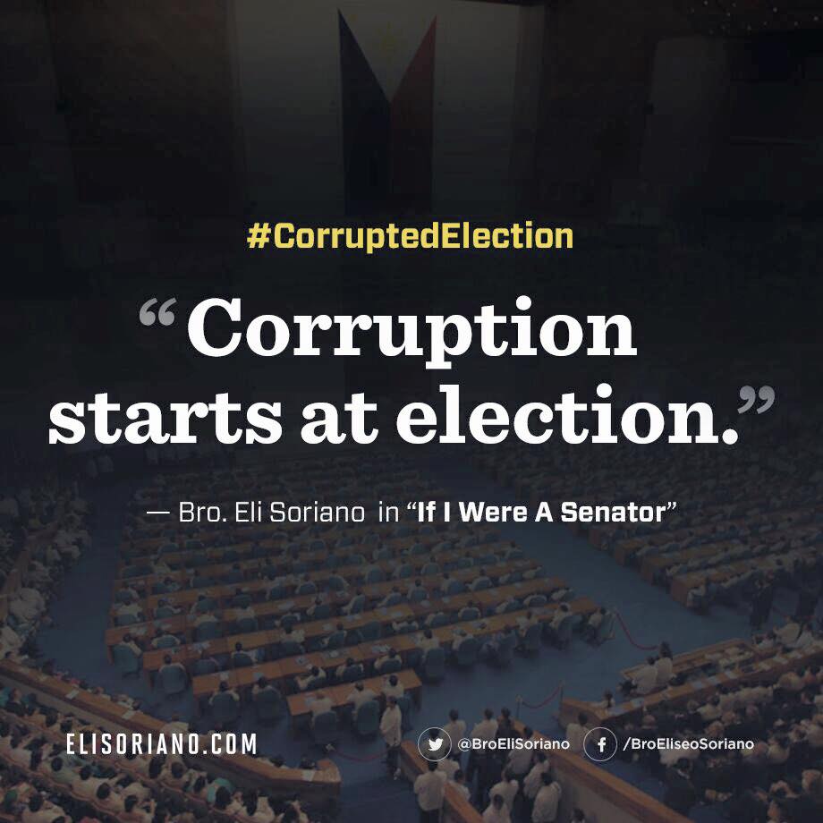 mhikeSM's tweet photo. “Corruption starts at election.” — @BroEliSoriano Read more at: https://t.co/QYbNETEomI #CorruptedElection https://t.co/n3Vt58NwsJ