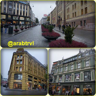 العرب المسافرون Twitterren شارع التسوق في اوسلو النرويج Carl Johans Gate ماركات عالمية و حركة دائبة طوال اليوم هاشتاق العرب المسافرون