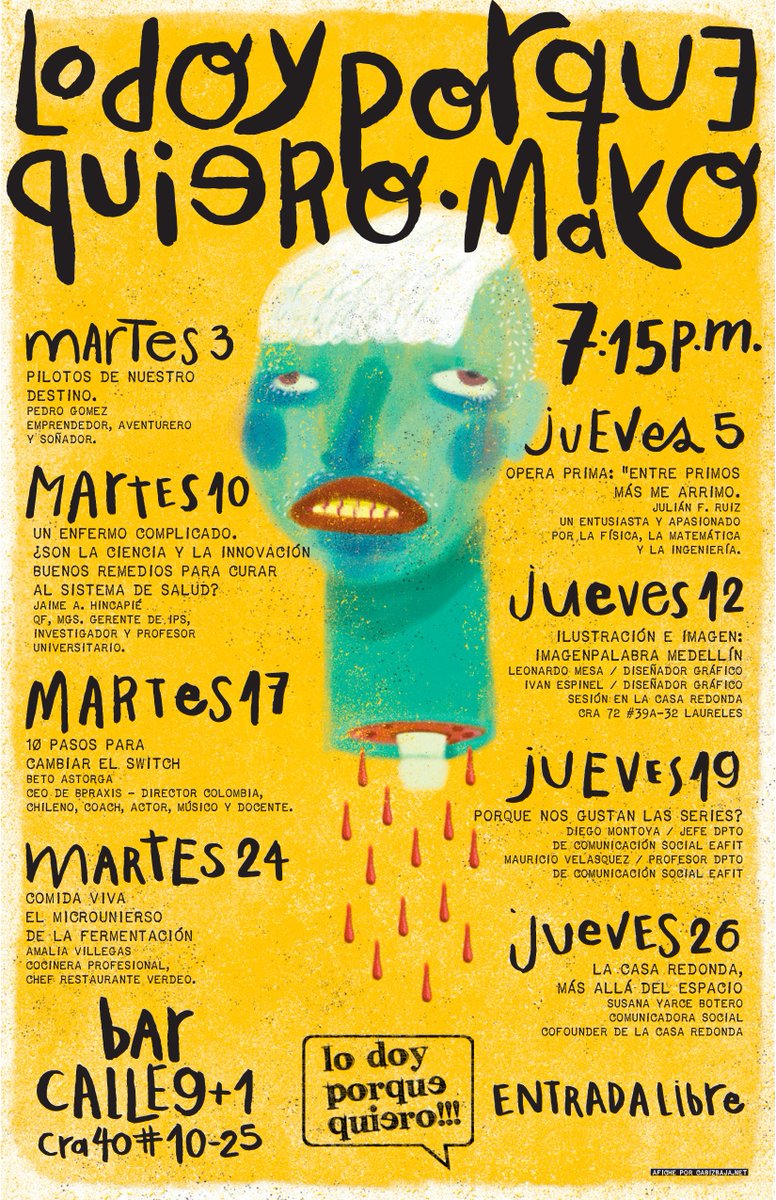 LoDoyXqueQuiero's tweet photo. Programación de Mayo n Lo doy porque quiero.Muchas gracias a Ana Lopez "Cabizbaja" por Ilustrar y Diseñar el afiche. https://t.co/rOQdWA5bal