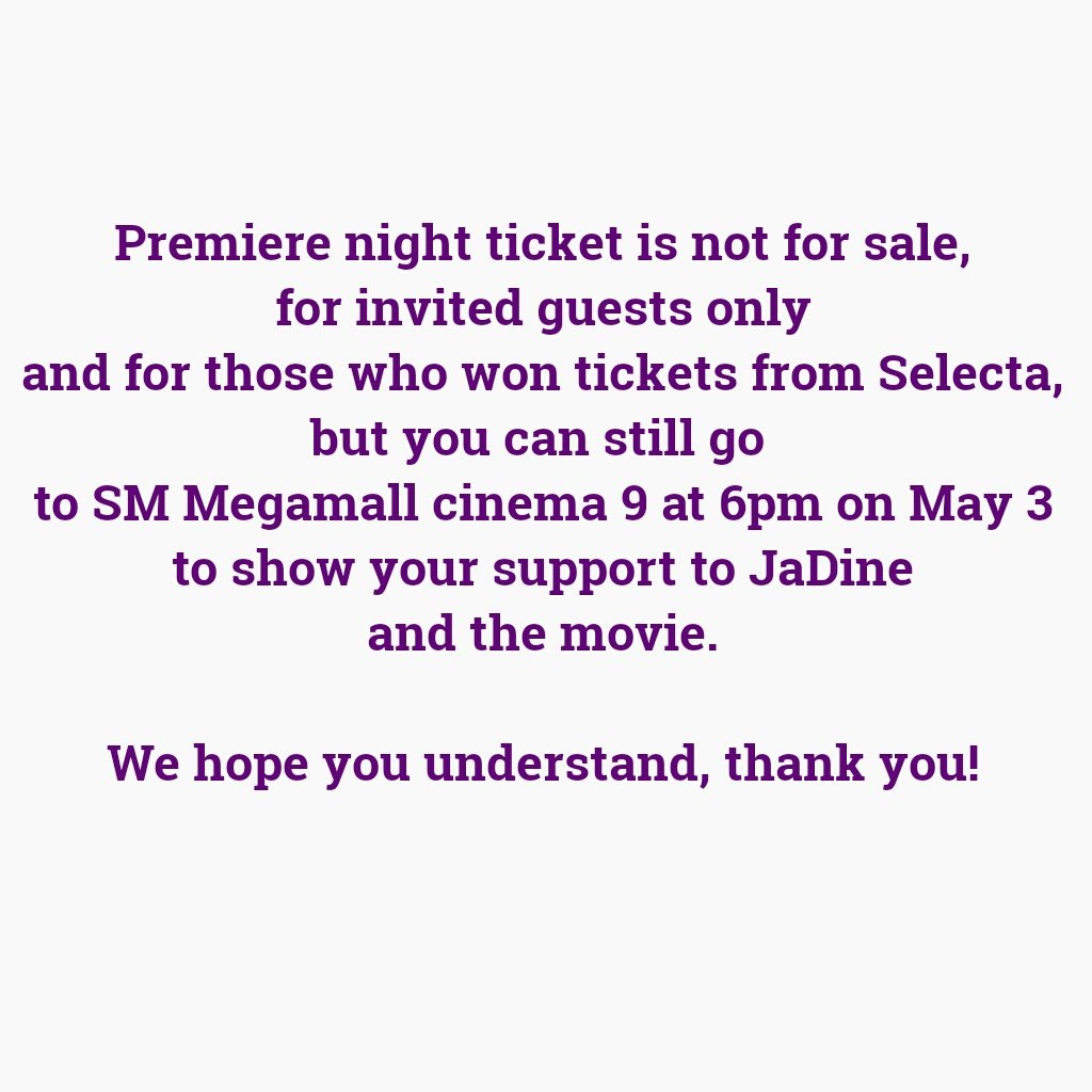 Premiere night ticket is not for sale.

#ThisTime2DaysToGo