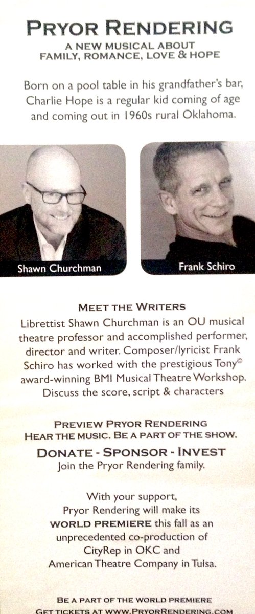 otheroptionsokc's tweet photo. Spread the word!! #pryorrendering #newmusical #broadway #theatre https://t.co/i7MEWubIQv