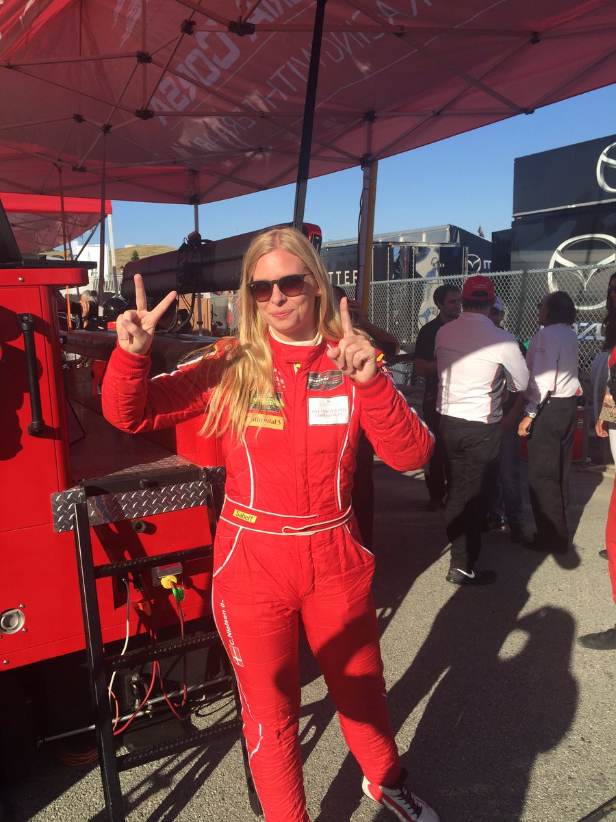 2️⃣ for podium @MazdaRaceway 1️⃣ for GTD Championship Lead!🍾🏆#FerrariPower @ChristinaRacing @BalzanAle