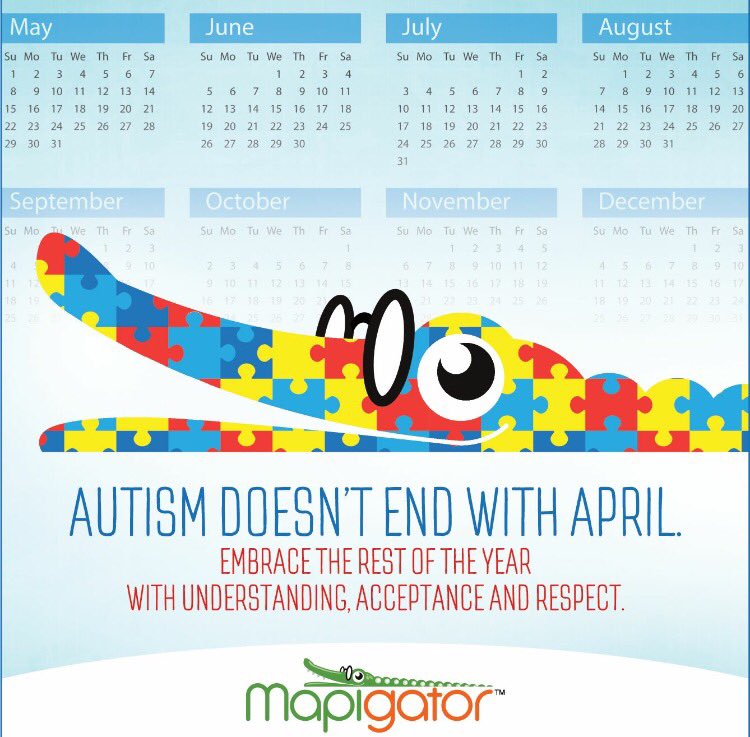 mapigator's tweet photo. #autism awareness doesn't end in April. Let promote #inclusion &amp; #acceptance #matterstome https://t.co/1huzVsTX2l