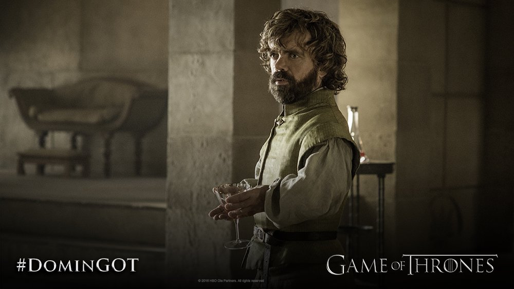 HBO_Brasil's tweet photo. “Eu bebo e sei das coisas” - Tyrion. #DominGOT #GameofThrones https://t.co/ipnKdHT2N4