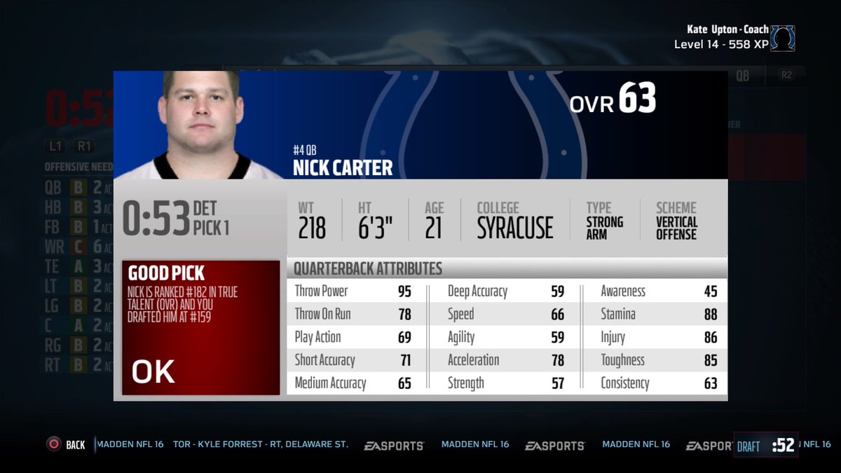 MaddenGriddy's tweet photo. Colts bring in former Backstreet Boy Nick Carter to run their 2nd team. #CircleCityColts #HegotTheCall https://t.co/rIPZwKoJnb