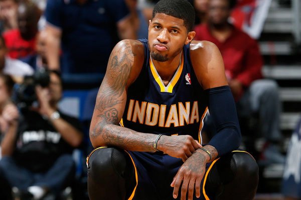 Paul George left in all on the court Congrats on a great season and a great...
