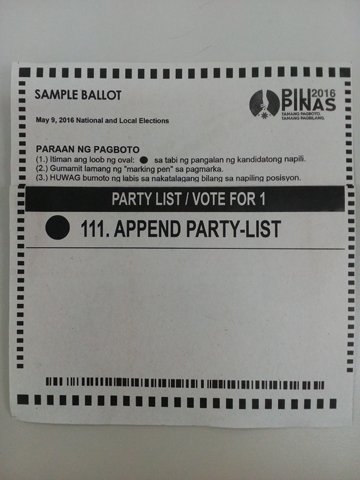 akoayblessed's tweet photo. @APPENDPartyList @kmbi_org Tandaan ISANG Party List lamang po ang maaaring iboto.
#111APPENDPartyList https://t.co/gFnDLeatGV