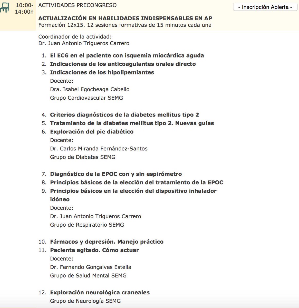 26 de mayo:iniciamos nuestro congreso <a href="/SEMG_ES/">SEMG 🩺 #OrgullososDeEstarALaCabecera👩‍⚕️👨‍⚕️</a> con  "Actualización en Habilidades indispensables en A. Primaria"