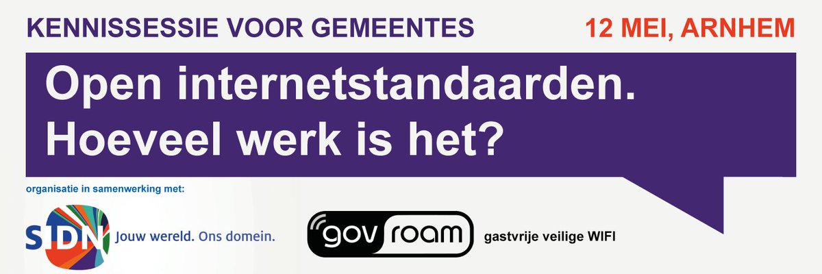 openstandaarden's tweet image. Aan welke #openstandaarden moet een #gemeente voldoen? En hoe implementeer je deze. Opgeven: govroam.nl/12mei/