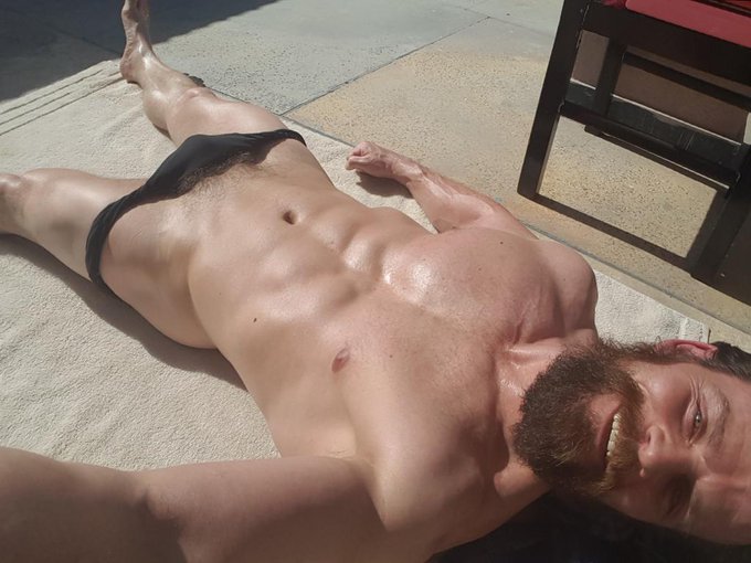 You have spoken....80% victory the Aye's have it....sunbathing frontal as promised xxx @Str8stars2 #nudieselfie