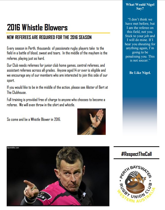 Rugby needs YOU.... <a href="/perthrugby/">Perth Rugby</a> #refereesWA #respectthecall <a href="/RWA_Community/">RugbyWA</a>