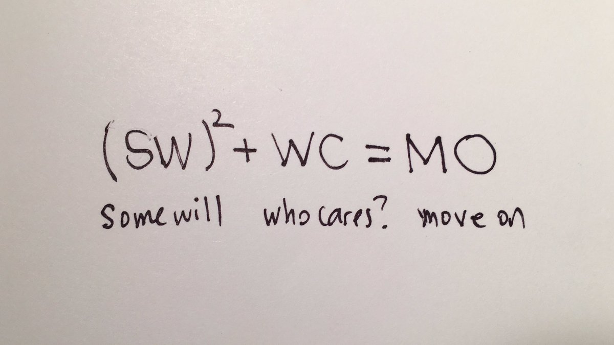 johnmaeda's tweet image. Mysterious “Life Equation” from Joe Gebbia back in 2012: (Some Will)^2 + Who Cares = Move On
