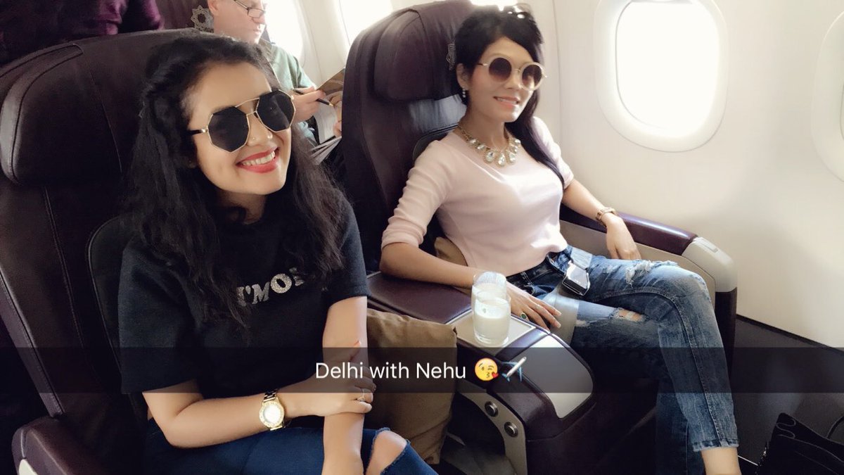 SonuKakkar's tweet photo. Flying to Delhi with Nehu 😍 @iAmNehaKakkar She is performing at The Park and Me at The Marriott :) https://t.co/9ElbCVwjzx