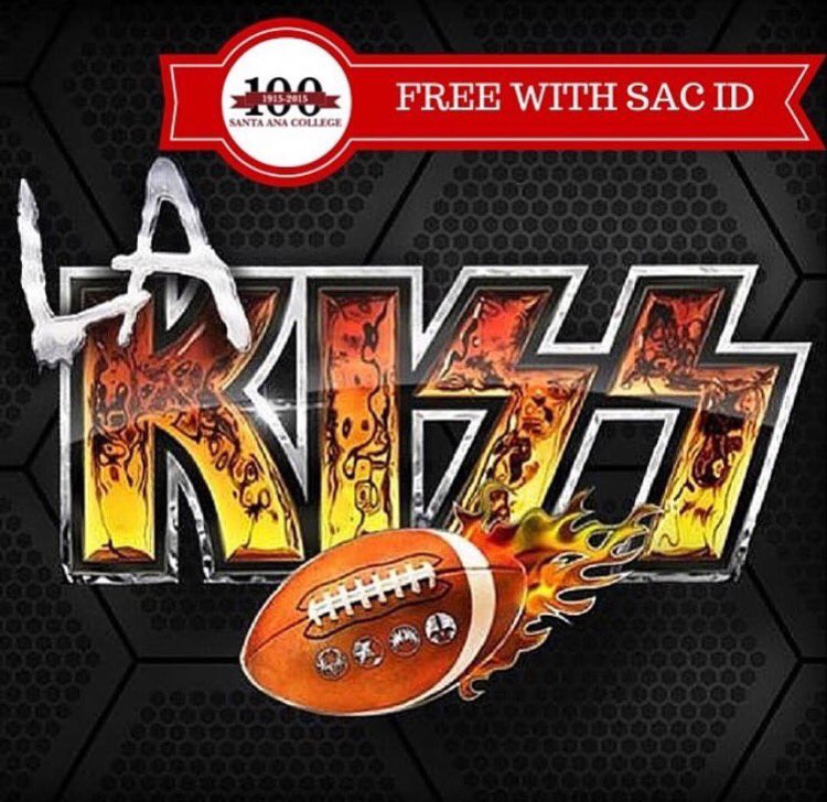 SantaAnaCollege's tweet image. Tomorrow's #LAKiss game at the Honda Center is FREE to all SAC students with student ID. Kickoff is at 5pm. #sac100