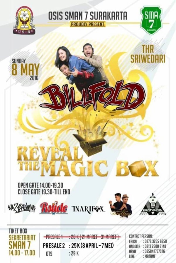 SoloUpdate's tweet photo. 8/5/16 Reveal The Magic Box @OSIS7Jaya w/ BillFold | THR Sriwedari, SOLO https://t.co/4Xqm6LQ9sL