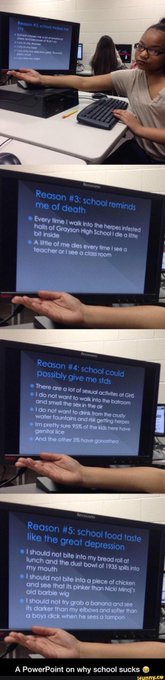 A PowerPoint on why school sucks 😂 https://t.co/FUFThOvWBL #iFunny #Riverdale 😂😂 https://t.co/kyI39t<a href="/tag/ifunny"class="tags">#iFunny</a><a href="/tag/riverdale"class="tags"><span>#riverdale</span></a>