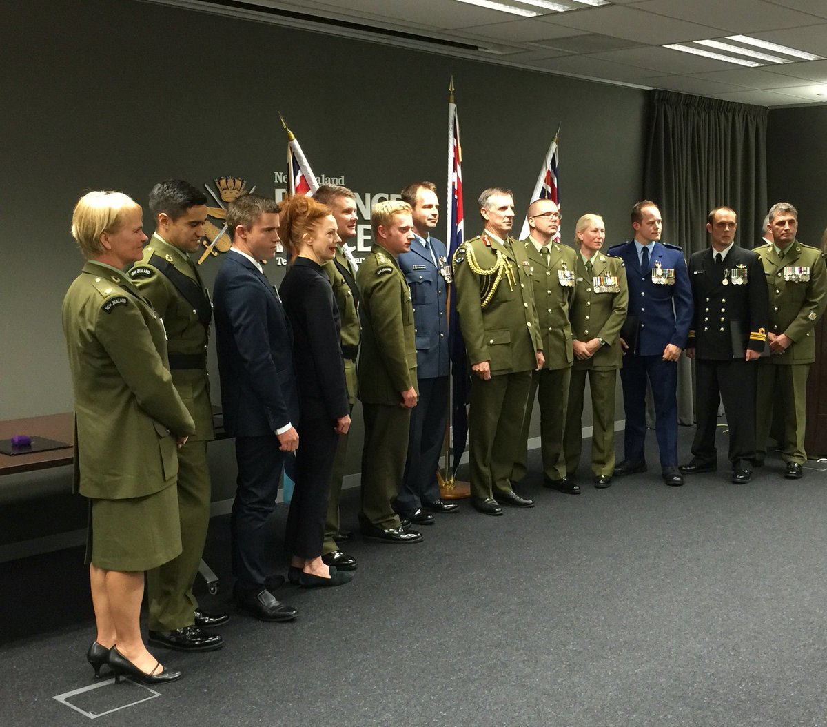 YoursAye_NZ's tweet photo. Well done all for their wonderful contribution to the #NZDefenceforce esp Mikey Peebles and Sandie Mckie @nznavy https://t.co/oHAJ2du7Jd