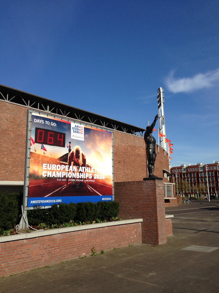 Ook na een spetterend Kingsday festival blijft de klok aftellen voor de EK Atletiek 2016 <a href="/olympisch/">Olympisch Stadion</a> #ech2016 #64