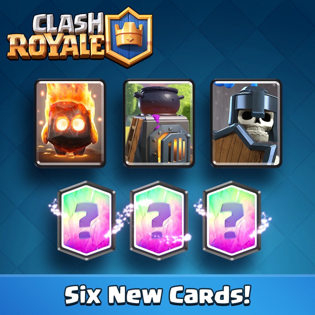ClashRoyale's tweet photo. SNEAK PEEK #3 - Six New Cards!

Find out what they are: https://t.co/vgeDPjigMr https://t.co/MMe2cqzIpp