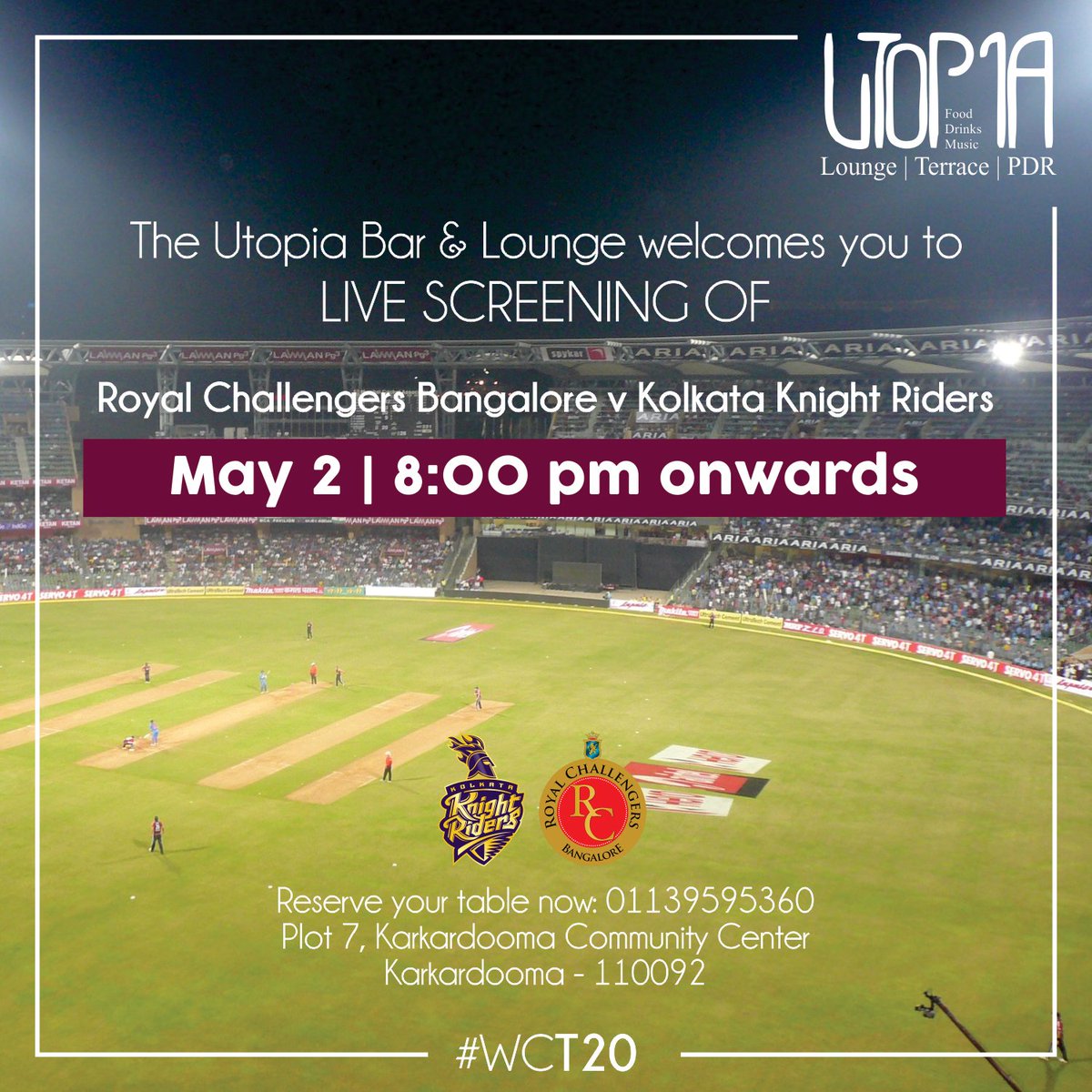 delhi_utopia's tweet photo. Two titans go head to head again, come catch the action live at #Utopia!
Call: 01139595360 for reservations https://t.co/HppVju0o5w