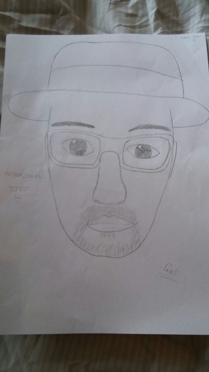 jw_consults's tweet photo. My 11yo gave me this portrait for my bday. Its both #imjames and #heisenberg #breakingbad https://t.co/POZcM1RVZY