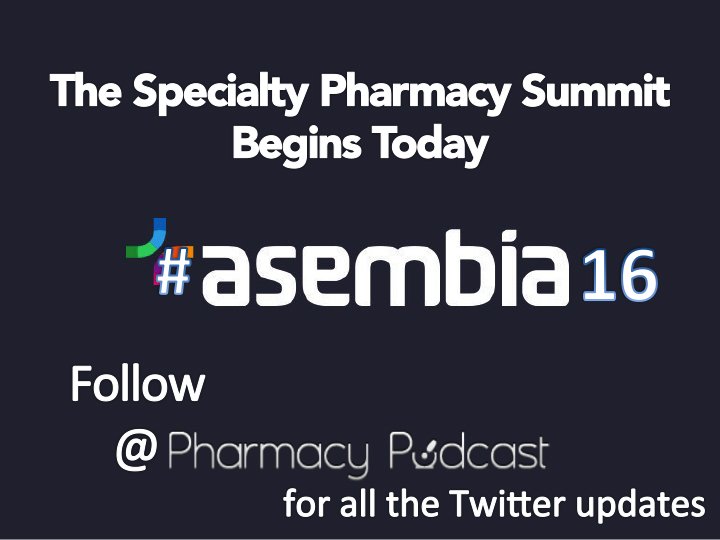 PharmacyPodcast's tweet photo. Retweet if your attending #ASEMBIA16 #Vegas Specialty #Pharmacy Summit Starts Today https://t.co/pSxHZItSpm