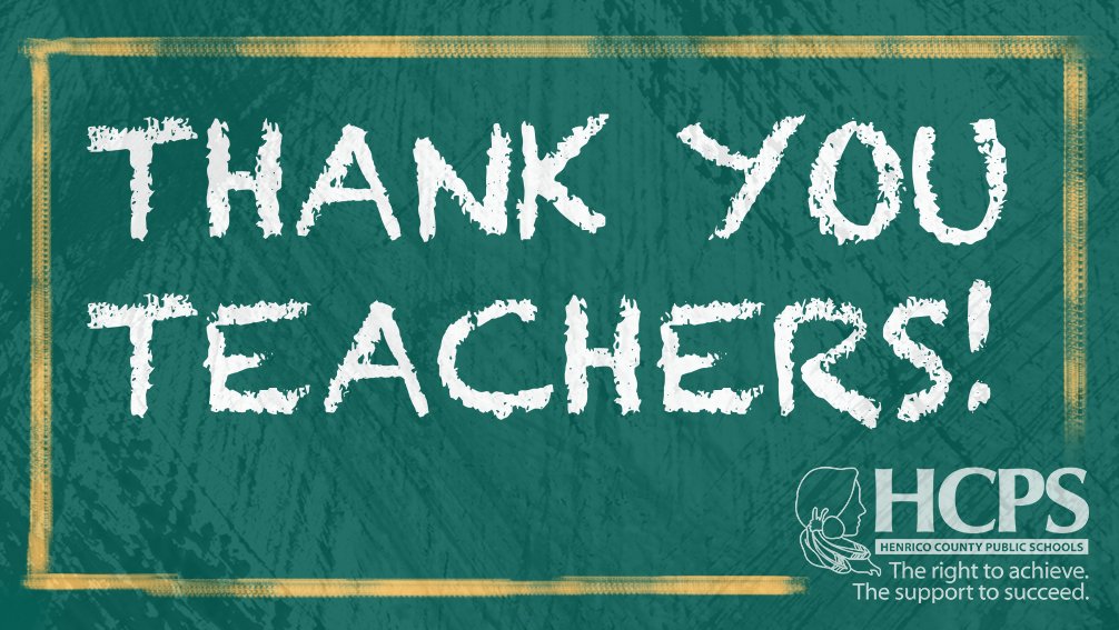 Tag @HenricoSchools in your #ThankATeacher photos all this week...it's Teacher Appreciation Week!