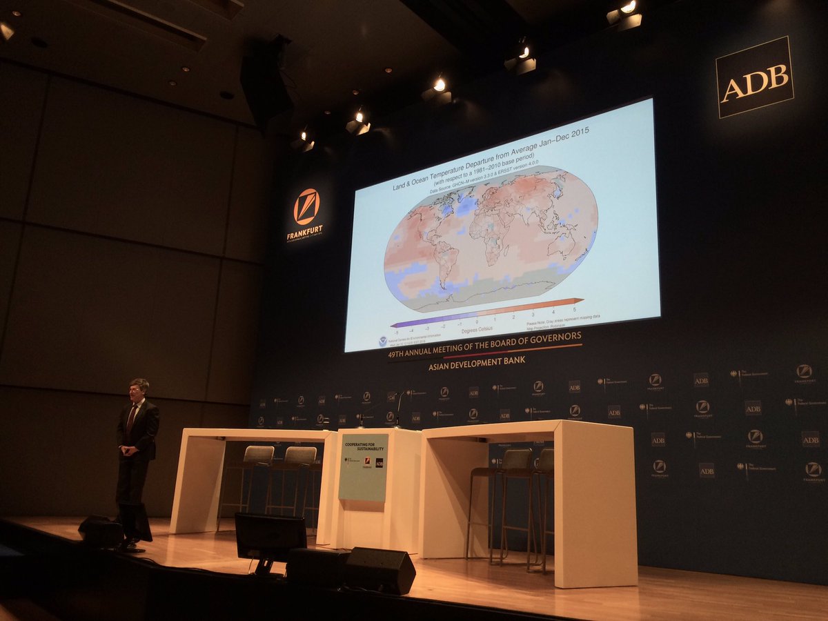 ADB_HQ's tweet photo. LIVE: No way we can meet climate targets if we continue with "business as usual" - Prof @JeffDSachs #ADBFrankfurt https://t.co/Lnr8ulzPkn