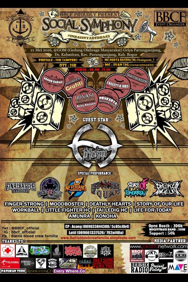 Sore teman, catet buat tgl 21 mei 2016 kita perform jam 15:00 wib at gom griya parung panjang.