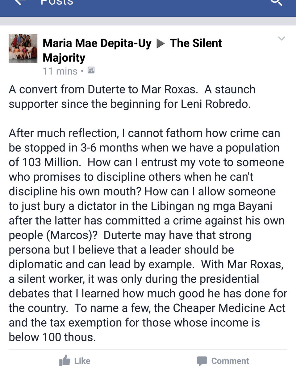 silentn0m0re's tweet photo. Let's win this for the country! ".. a leader should be diplomatic&can lead by example." #RoxasRobredo #MayoNaRoxasNa https://t.co/4AkmooCktf