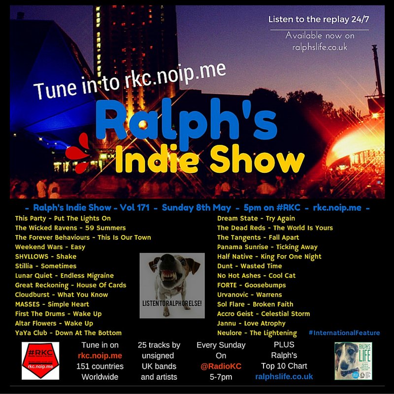 fruitbatwalton's tweet image. Ralph's Indie Show on @RadioKC Sun 8th May 5pm #UK

Tracks inc:

@panamasunriseuk 
@HalfNativeMusic 
@DUNTTHEBAND