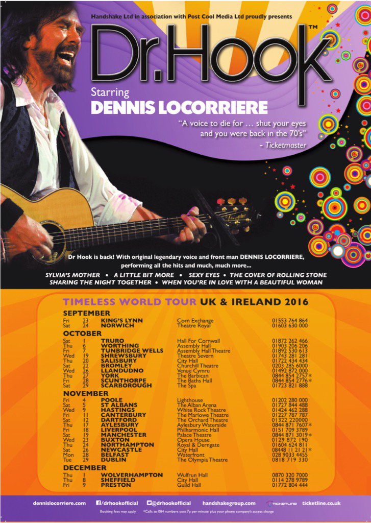 Dennis Locorriere on Twitter "The final UK tour schedule! Plenty of