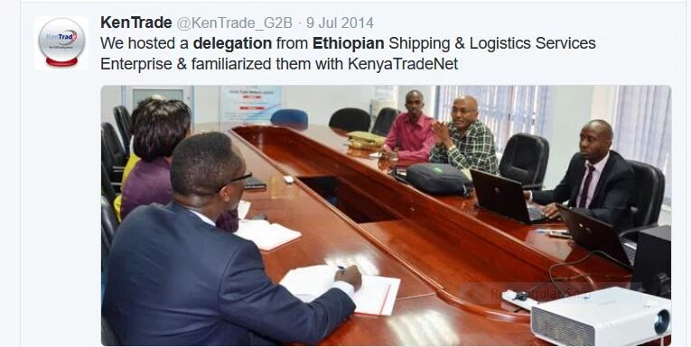 _KenTrade's tweet photo. #Ethiopia benchmarked with #KenyaTradeNet because of Kenya's success. #AskKenTrade #EDB12016 https://t.co/efdlGSSbtU