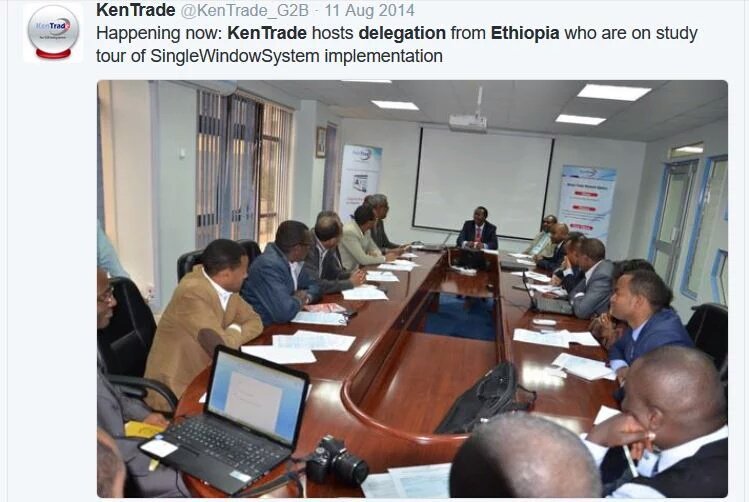 _KenTrade's tweet photo. #Ethiopia benchmarked with #KenyaTradeNet because of Kenya's success. #AskKenTrade #EDB12016 https://t.co/efdlGSSbtU