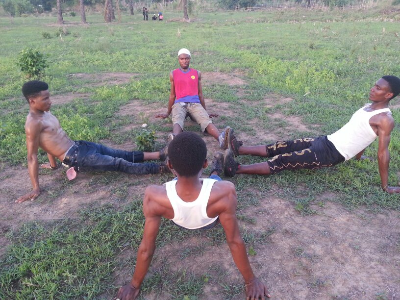 Stretching out body in nature... CROWN SUMMIT THEATRE