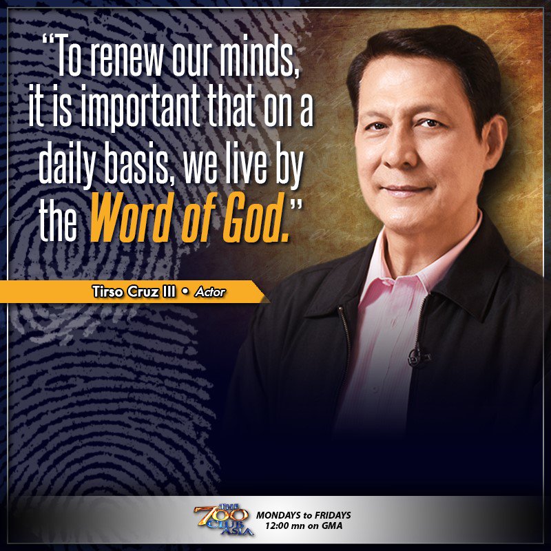 The700ClubAsia's tweet photo. "To renew our minds, it is important that on a daily basis, we live by the Word of God." - @tirsocruziii https://t.co/ot0KkFsEFo