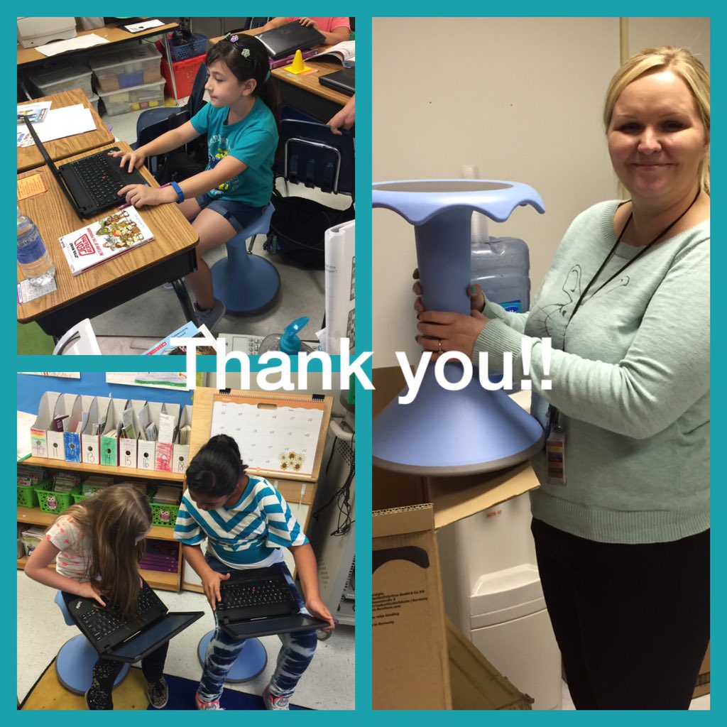 Ms_Dowling's tweet photo. Thanks to @DonorsChoose, friends, and family, we got our Hokki stools today! The kids love the freedom @newschester https://t.co/OWT3EjORrW