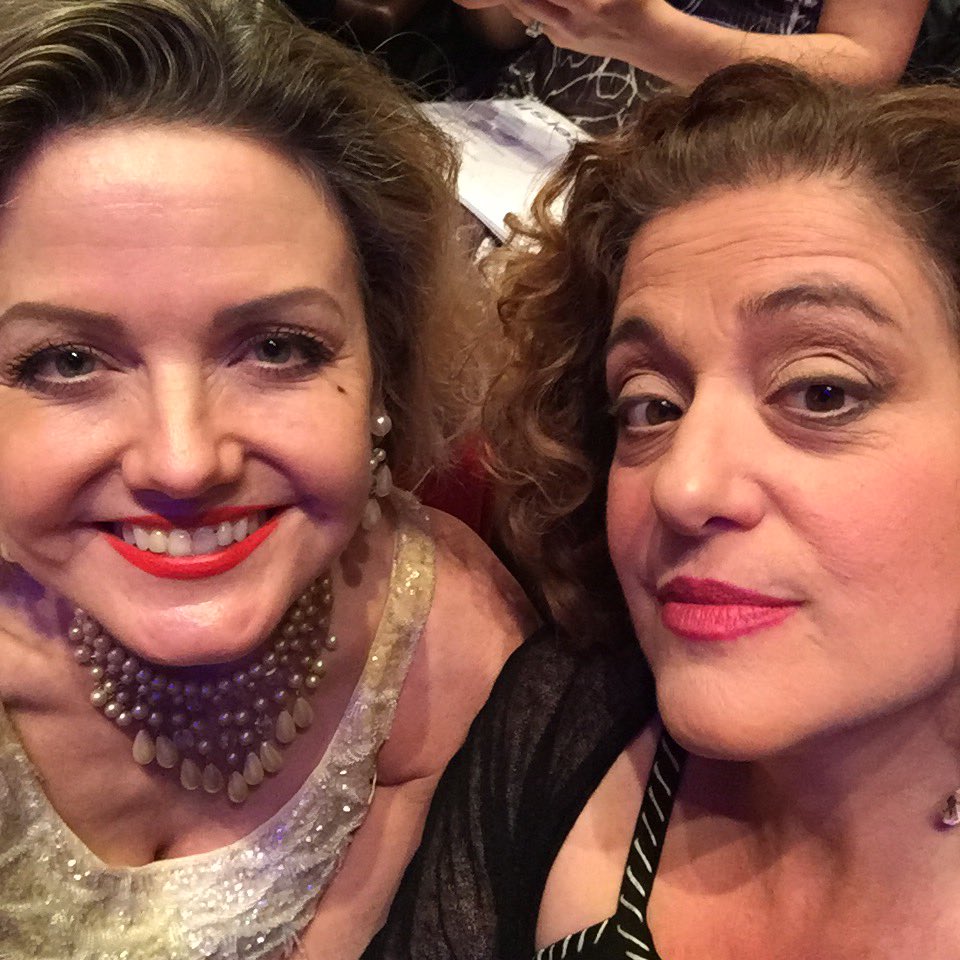 alisonfraser's tweet photo. Mary and I didn't win at the #LortelAwards for #firstdaughtersuite but we had a ball cheering on everyone who did! https://t.co/CUXntV3JvG