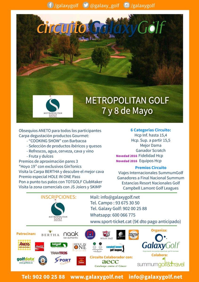 Los dias 7 y 8 de Mayo en Metropolitan Golf tenemos una prueba mas del Circuito GalaxyGolf 2.016.
Obsequio POLO!!