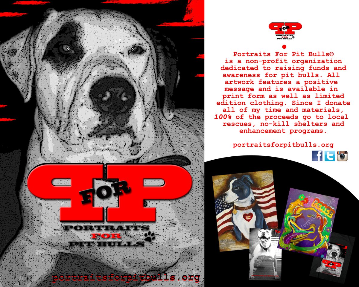 P_For_P's tweet image. #PortraitsForPitBulls is now on #Instagram! Follow us @portraitsforpitbulls to see the latest art and events.#donate