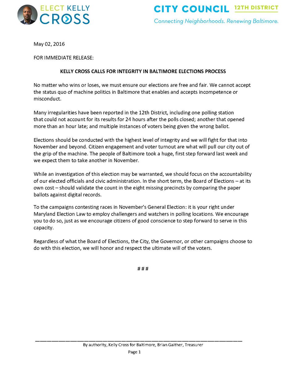 Kelly4Baltimore's tweet photo. I'm calling for integrity in the #Baltimore Elections Process. #accountability #BmoreElection2016 #EngagedCitizens https://t.co/JG81erQNXI