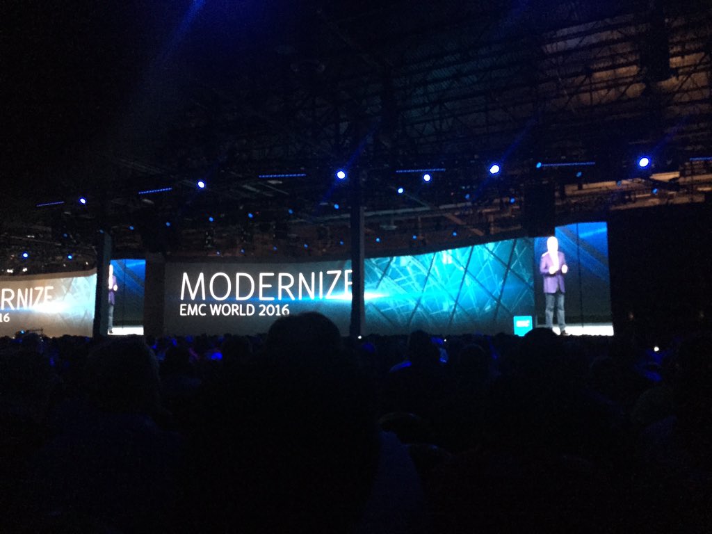 brett_stafford's tweet photo. Joe Tucci kicks off #EMCWORLD and introduces Michael Dell - Ready to Modernize? #DellEMC #EMCFederation https://t.co/iJYHRfjVRu