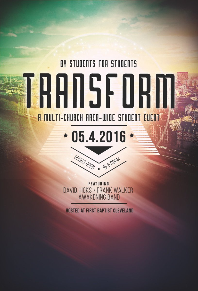 ONLY 2 DAYS UNTIL #transformCLE! #Retweet to invite all your friends to this student-lead event! #LETSGO