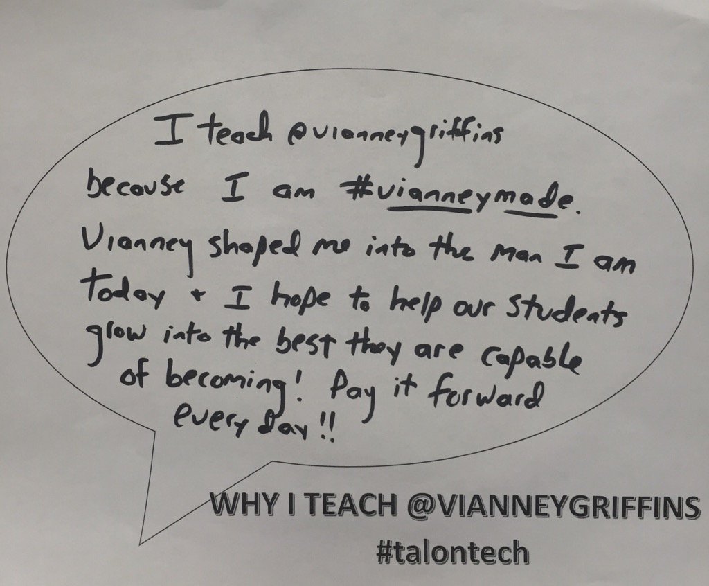 coachkwalsh's tweet photo. Why I teach @vianneygriffins #talontech #vianneymade https://t.co/r9UPs5SPIs