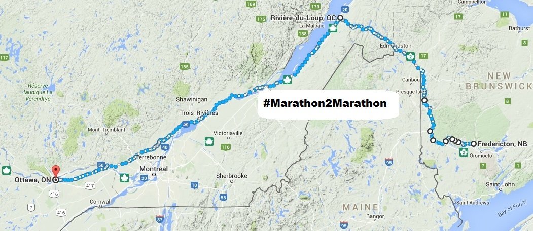 OptimismNinja's tweet photo. 5 days until my #Marathon2marathon adventure! Fredericton marathon to @OttawaMarathon! And 1200km in between! @mec https://t.co/MR6peZgC4G